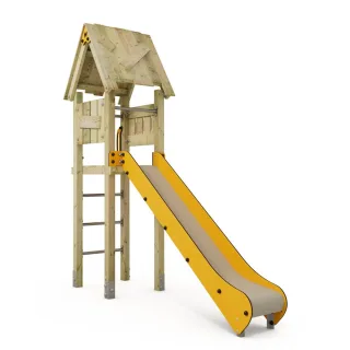 Stabile Spielplatz-Rutsche PRO Adventure mit HDPE-Bahn und schützendem Dach - Ideal für Kita und öffentliche Spielplätze ab 3 Jahren - Wickey