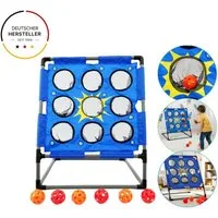 FASports Ballwand Wurfball-Spiel Set Bolimo, Outdoor Ballspiel, Indoor Wurfspiel, (Set, 1-St., Wurfspiel mit Wurfbällen, Ballspiel mit Zielscheibe), Set mit 9 Zielfeldern um (5, 10, 20) Punkte zu sammeln