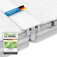 Matratzenkeil Liebesbrücke für Matratzen All-IN-ONE Premium Set [200x18cm] FLIPLINE®, mit rissfestem Bezug, Spanngurt und Transporttasche,  Matratzenbrücke