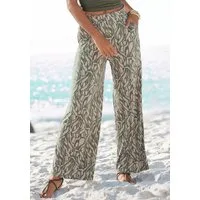 Buffalo Jerseyhose aus bequemen Viskosejersey mit Alloverdruck in Paperbag-Optik, Wide-Leg, leichte Sommerhose