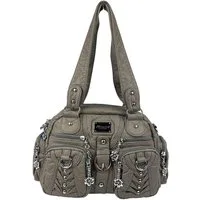 Taschen4life Schultertasche klassische Damen Handtasche (Schultertasche) mit Nieten AKW22032, viele Fächer, verstellbarer abnehmbarer Schulterriemen