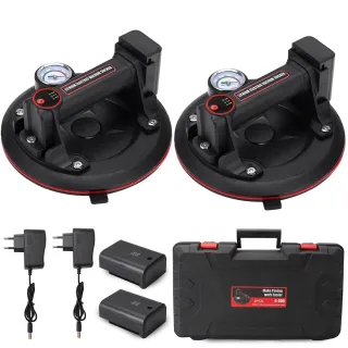 2Pack 8 Inch Electric Vacuum Suction Cup 200kg Load Capacity Natural Rubber LED Display Glass Tile Stone Lifting Tool