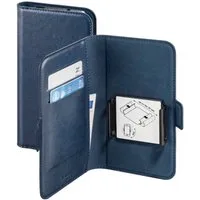 Hama Handyhülle Universal Booklet 4" bis 5,4" Klapp-Tasche Blau, Schutz-Hülle Case Bag Book-Cover Etui Kartenfach Magnet-Verschluss