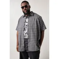 STHUGE Kurzarmhemd Karohemd Halbarm Boxy Fit Kentkragen bis 8 XL
