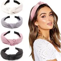 LuxusKollektion Haarreif Haarreifen Damen Mädchen breite geknotete Stirnbänder 4er Pack
