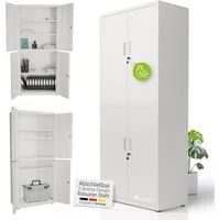 Juskys Aktenschrank abschließbarer Metallschrank, 2 Schlüssel, 3 Einlegeböden für je 45kg