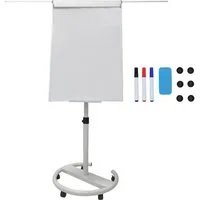 relaxdays Magnettafel Flipchart Whiteboard 100x70 cm 2 Arme, weiß