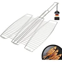 bremermann Grillguthalter Fischgriller 3fach // Edelstahl // ca. 65 x 39,5 cm // Fischbräter, Edelstahl, (1-St), 3 Fächer für 3 Fische