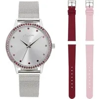 Aniston JEWELRY & WATCHES Quarzuhr, (Set, 3-tlg., mit 2 Wechselbändern), Armbanduhr, Damenuhr, Ideal auch als Geschenk, neue Kollektion