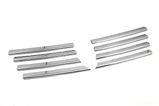 Chrom Kühlergrill Grill Leisten SET Selbstklebend für VW T5 V ab 2003-2009