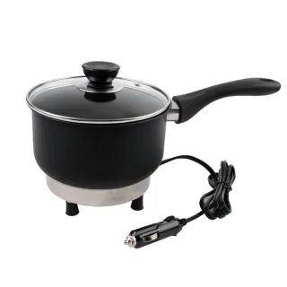 Car Electric Frying Pan 12V/24V Lighter Power Supply Cooking Pot Travel Cooker Fast Heating for Camping RV Road Trip