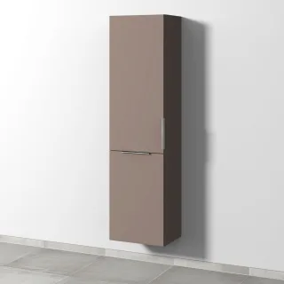 Sanipa 3way Stauraumschrank mit 1 Tür und 1 Wäschekorbklappe, Taupe-Matt UP1841T
