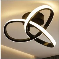 Nettlife LED Deckenleuchte Warmweiß 3000K Modern Flur Schlafzimmer Deckenlampe Schwarz/Weiß, LED fest integriert, Warmweiß 3000K, Augenschutz, Einfache Installtion für Küche Flur Schlafzimmer