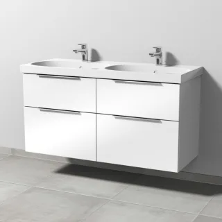 Sanipa 3way Waschtischunterbau zu Geberit Acanto Waschtisch mit 4 Auszügen, Weiß-Glanz UF42078