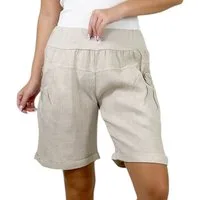 Mississhop Leinenhose 100 % Leinen Leinenshorts Bermuda kurze Hose 276
