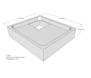 Neuesbad Wannenträger für Bette extraflach 70x80x6,5 SD22026