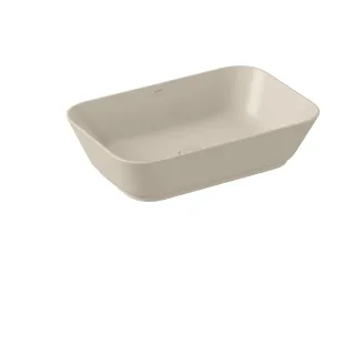 VitrA Geo Aufsatzschale rechteckig 60 x 40 cm ohne Hahnloch ohne Sandbeige Matt,7425B022-0016 7425B022-0016