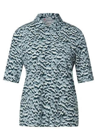 Street One - Shirt im Blusenlook blau - Gr. - 40