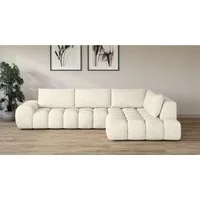 OTTO home Ecksofa AZITA L-Form, XXL 352 cm Designsofa in Bubble-Opitk, lose Rückenkissen, traumhafte Steppung