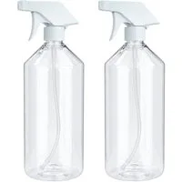 mikken Sprühflasche Plastikflasche mit Sprühpistole 1 Liter PET Flasche mit Trigger, (2-tlg., 2er, 4er, 6er oder 10er Set), auch für ölige Substanzen geeignet, made in Europe