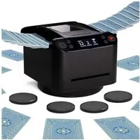 Topcony Spiel Kartenmischmaschine Elektrische mit 5200 mAh Akku für 2 Decks, Familienspiel, Gesellschaftsspiel, für UNO Romme Phase 10 Skip-BO etc Karte