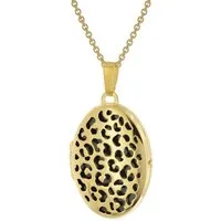 trendor Kette mit Anhänger 28168, für Damen mit Medaillon Gold auf Silber 925