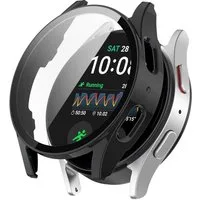 Wigento Smartwatch-Hülle Für Samsung Galaxy Watch 7 44mm Kunststoff Hülle + Hart Glas Schwarz