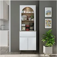 Roomart Küchenregal VENEDIK Küchenschrank 60 cm, Buffet, Schublade in 4 Farben, Buffet- & Mehrzweckschrank, LED Bogennische, Schublade, 4 Farben, 18 mm Platten