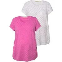 Ulla Popken T-Shirt T-Shirts 2er-Pack Kurzarm seitl. Raffung GOTS (2-tlg) Schwangerschaft