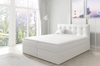 Boxspringbett Schlafzimmerbett OVIEDO 140x200cm Kunstleder Weiss