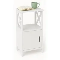 Youyijia Vorratsschrank Nightstand with White Bedside Cabinet Bedroom Living Room 60×30×30cm