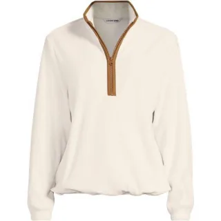Anyweather Fleece-Pullover mit Reißverschluss für Damen in Plus-Größe, Damen, size: plus, Elfenbein, Polyester, by Lands' End