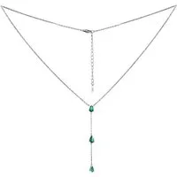 Silvego Kette mit Einhänger Gryn Silber-Halskette mit grünem Brillant-Zirkonia MSS1023NG