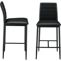 en.casa Barhocker (Set, 2er), Design-Sitzhocker 96 x 43 x 47cm Schwarz
