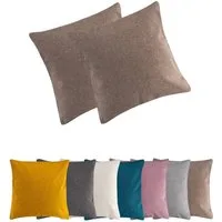 MOON Heimtextilien Kissenhülle 2er Pack Kissenbezug versch. Größen Polyester Reißverschluss Moon, Leinen-Optik
