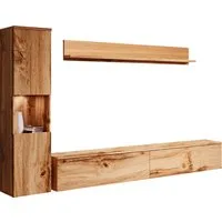 OTTO home Wohnwand PARIS, Vitrine Türanschlag links/rechts wechselbar, (Komplett-Set, 3-St), grifflose Design, stehend und hängend montierbar
