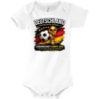 Blondie & Brownie Strampler DeutschlandPokal Fußball Pokal Print Baby Body Deutschland (Einzelstück, Einzelartikel) DeutschlandPokal_K_Body Fußballhelden