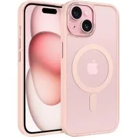 CoolGadget Handyhülle Magnet Hülle für iPhone 15 Schutzhülle mit Metall Kamerarahmen 6,1 Zoll, magnetisches Schutzcase Matt Stoßfest kompatibel mit Magsafe Zubehör