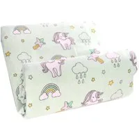 La Bortini Betttuch Baby Wickeltuch Tuch Spucktuch groß 78 x 120cm Babytuch, aus reiner Baumwolle, aus Flanell-Stoff, in Grün mit Einhorn