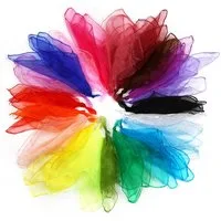 CLTYQ Lernspielzeug 23 Stück Jongliertücher, Chiffontücher für Tanzen,Bunte Seidentücher (23-St), Bunte Jongliertücher für Anfänger:innen, Einzel- und Gruppenjonglagen