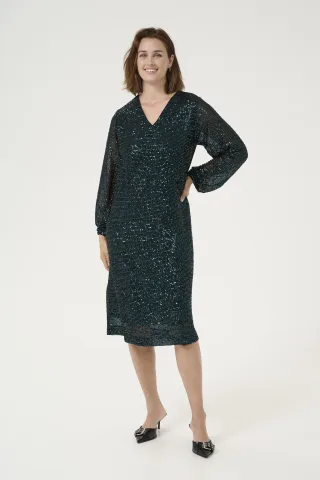 Jerseykleid A-shape Dark Green Sequin dark green