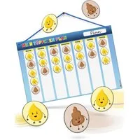 Likarto Lernspielzeug Töpfchen Training für Kinder magnetisch - Magnettafel inkl. 60 Magnete, Mit Kordel - Komplett beschreib- und abwischbar