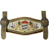 German Wear Hosenträger GWBayern-2 Lederhosen Hosenträger Bayerisches Wappen