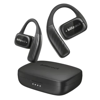BlitzRock BR-CT3 Open Ear Earbuds bluetooth V5.4 Earphones Air Conduction Earhook Enhanced Bass 4 Mics Clear Calls App C