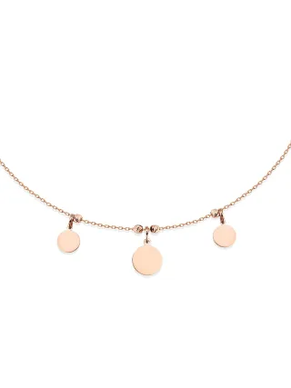 Dkeniz Anhänger mit Kette 925/- Sterling Silber rosévergoldet runde Plättchenkette