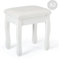 Mondeer Sitzhocker Schminktisch-Hocker (2 St), weißes Kissen, bedruckter Klavierhocker, 41x35x45cm
