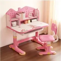 Rutaqian Kinderschreibtisch Kinderschreibtischstuhl mit Bücherständer,Höheverstellbar 65 und 71cm (Schreibtisch Mädchen ab 6 jahren, 1-St., ergonomischer Kids Schreibtisch und Stuhlset für Kinder), mit Stuhl & Schublade,Kinder Schüler Schreibtisch fü