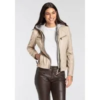 Mauritius Lederjacke NOLA Two-in-One Style - mit abnehmbarer Jersey-Kapuze