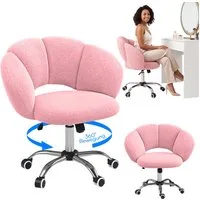 Bellamio Drehstuhl Meli Wolkenstuhl (rosa, Bürostuhl höhenverstellbar & drehbar), bis 140 kg, Schmink- & Schreibtischstuhl mit verstellbarer Rückenlehne
