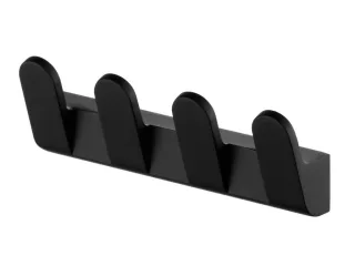 Neuesbad Futura black 4-Hakenliste, Farbe: schwarz matt 02952
